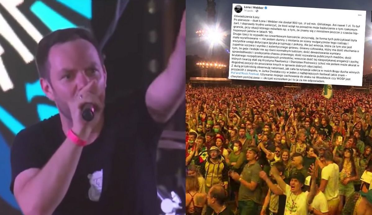 Łona tłumaczy się z "j**ania" PiSu na festiwalu Pol'and'Rock 