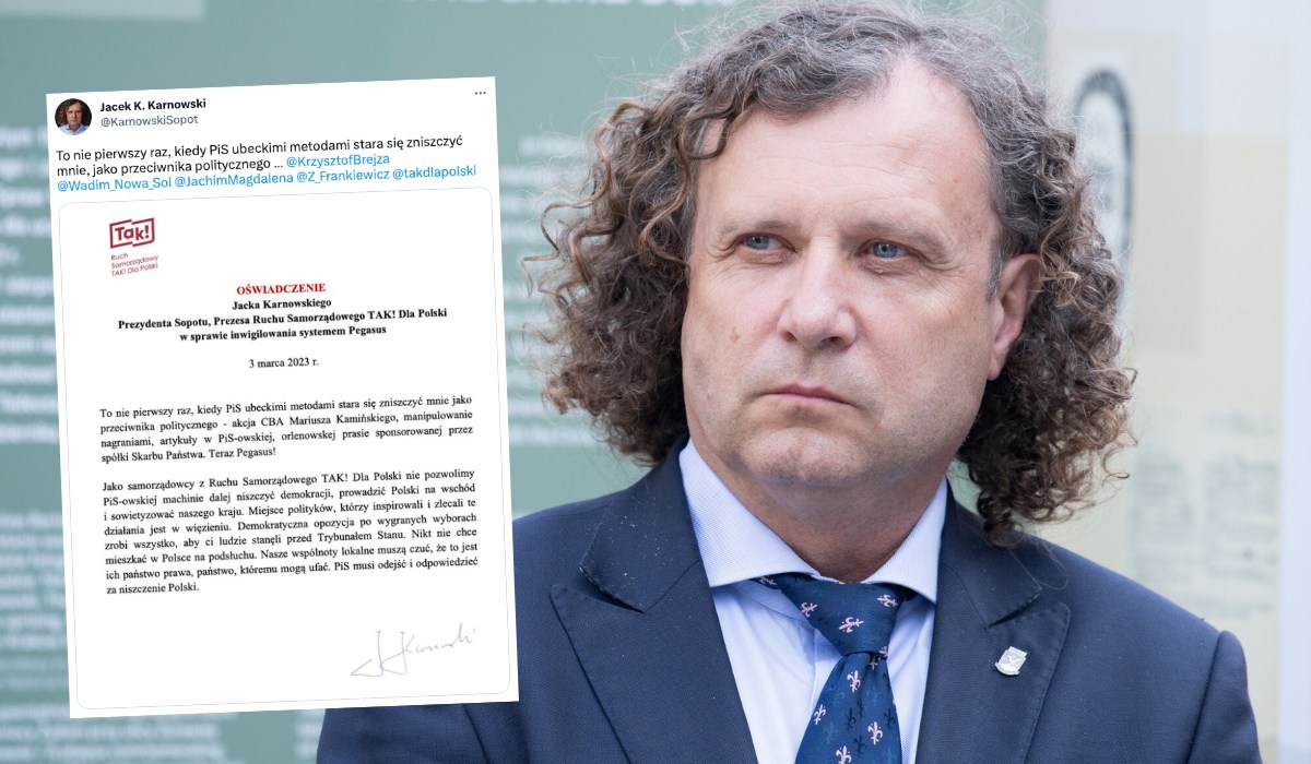 Prezydent Sopotu mówi, że był szpiegowany Pegasusem i prokuratura będzie musiała się zająć tym skandalem