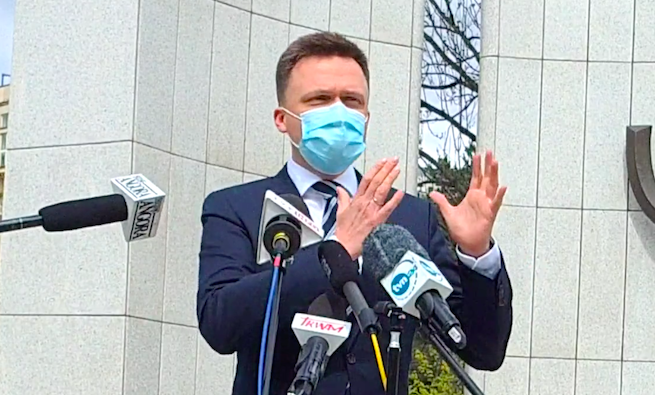 Hołownia o wyborach: nie bojkotujemy, nie możemy ustępować przed szaleństwem