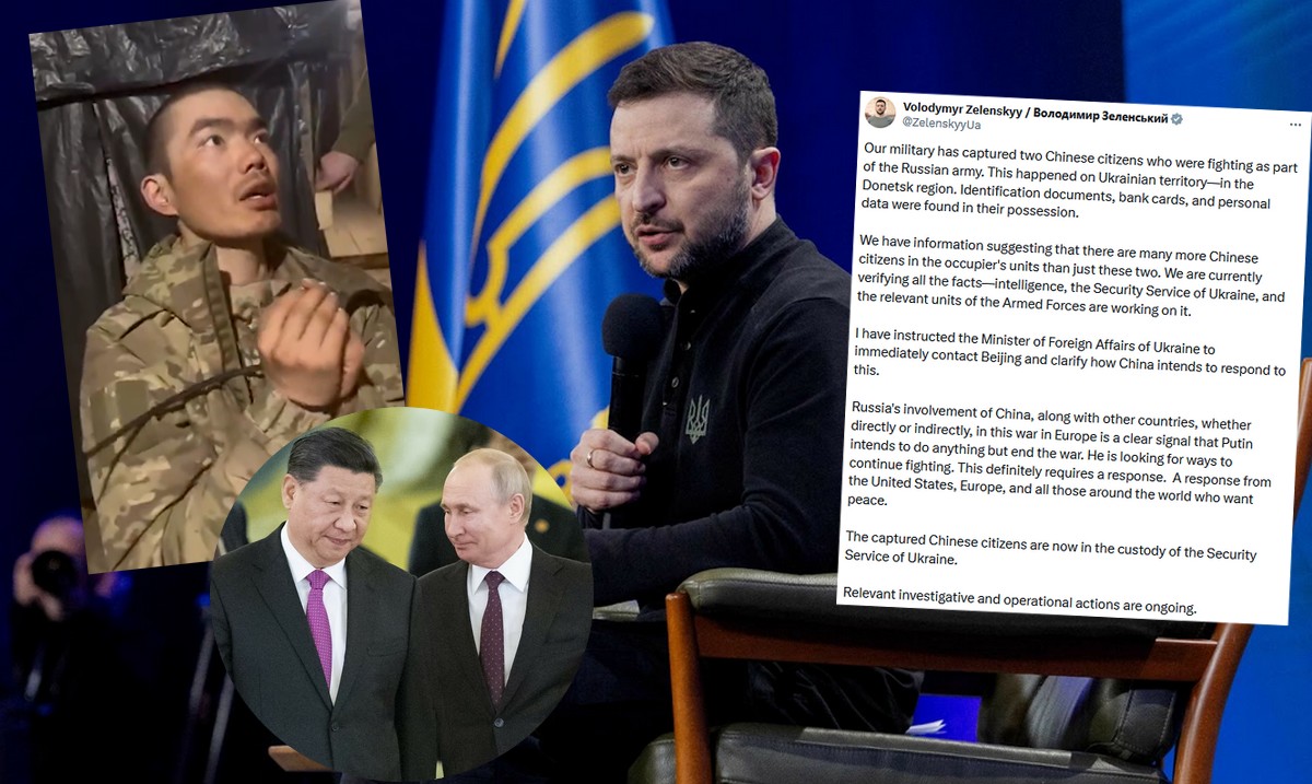 Zełenski twierdzi, że ma dowody na obecność chińskich żołnierzy wspomagających Rosjan