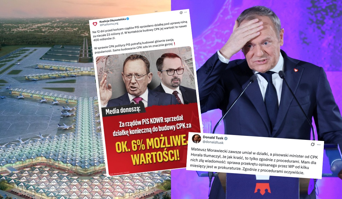 Rząd ciśnie po PiS za sprzedaż działki kluczowej dla CPK, Kaczyński zawiesza dwóch posłów 