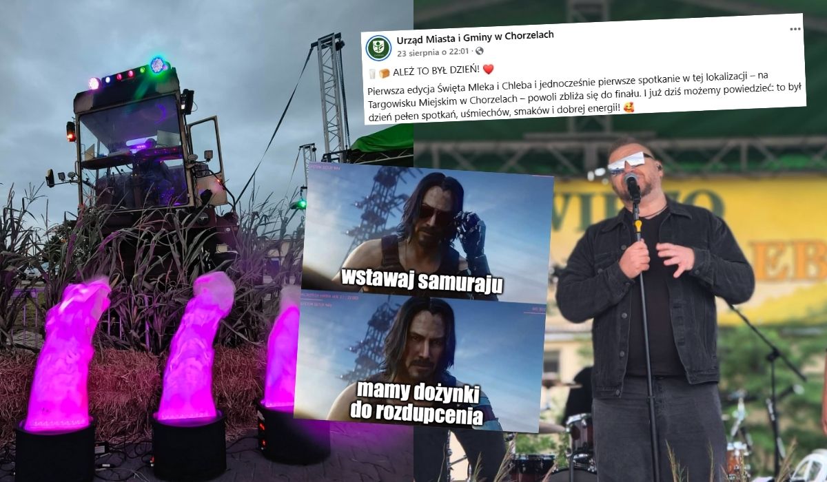 Chorzele: ktoś porwał kombajn-scenę z dożynek i tak sobie jechał, jakby wpisał kody w GTA