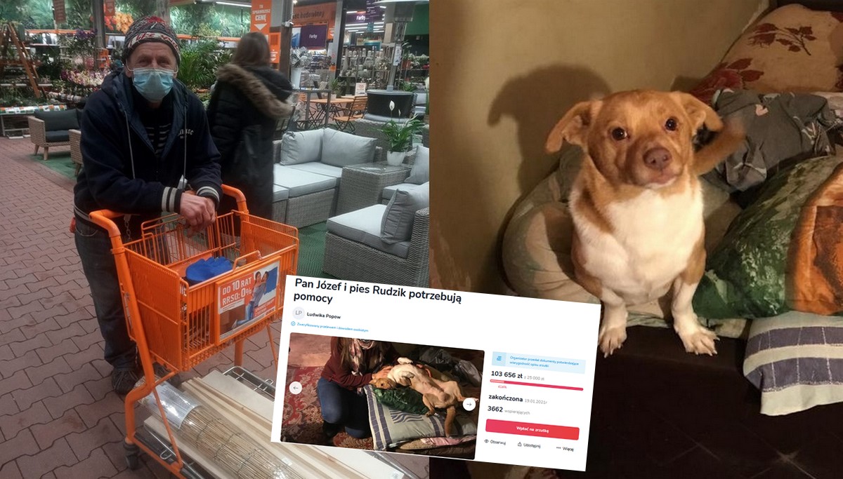 Zrzutka na pana Józefa i jego pieska Rudzika udała się na ponad 400%