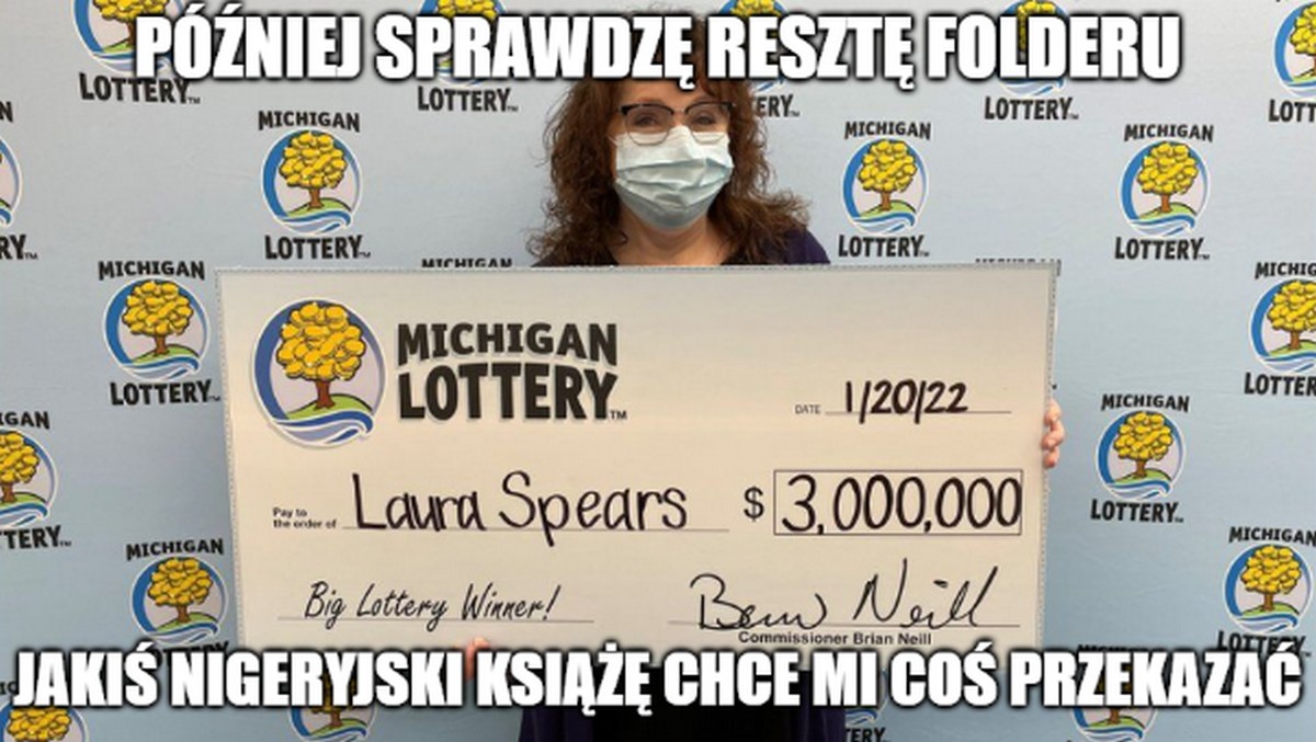 USA: kobieta o mało nie przegapiła wiadomości, że wygrała 3 mln dolarów w loterii, na szczęście sprawdziła spam