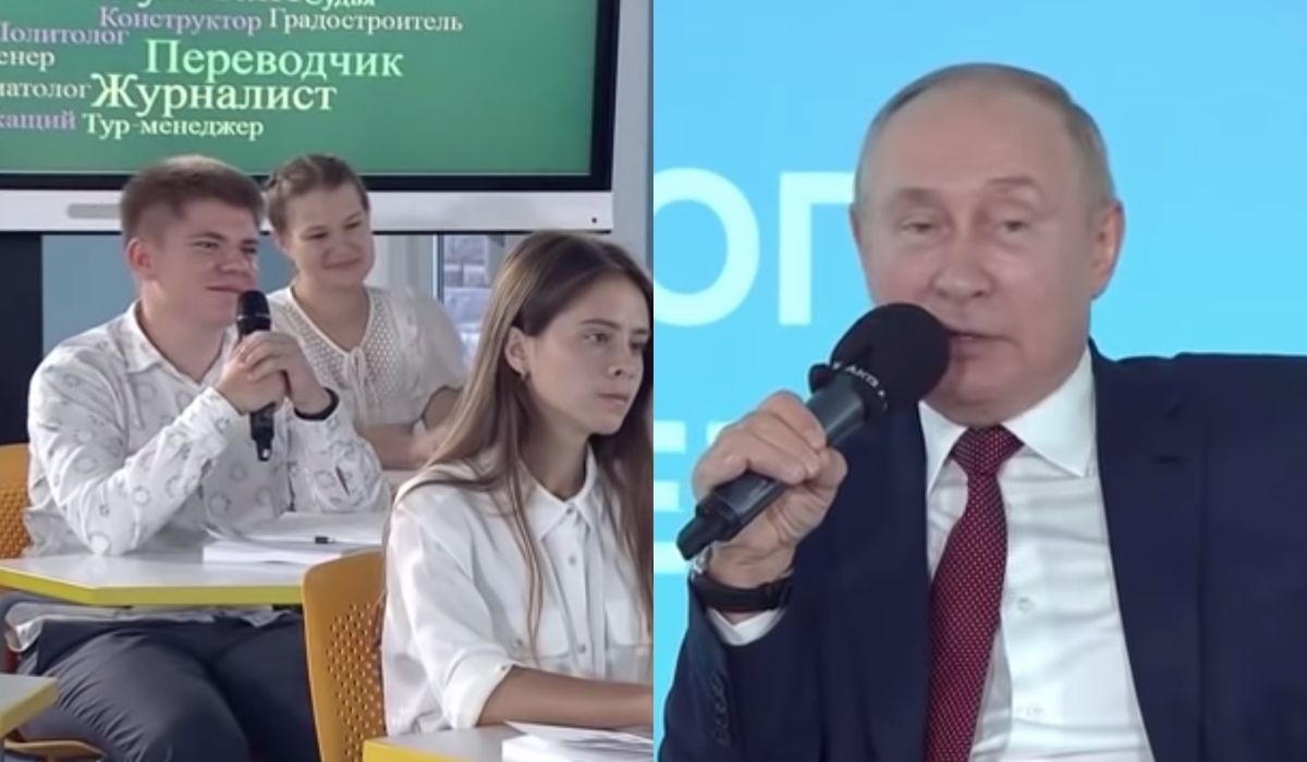Putin odwiedził szkołę i mówił o historii, jeden z uczniów go poprawił i został skrytykowany przez dyrektorkę