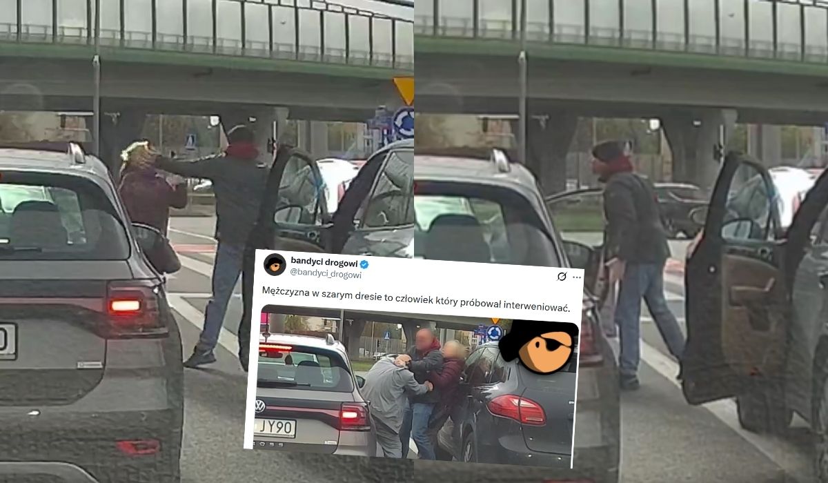 Trwają poszukiwania kierowcy Porsche, który poruszał się zygzakiem, pobił kobietę i innych świadków a następnie odjechał