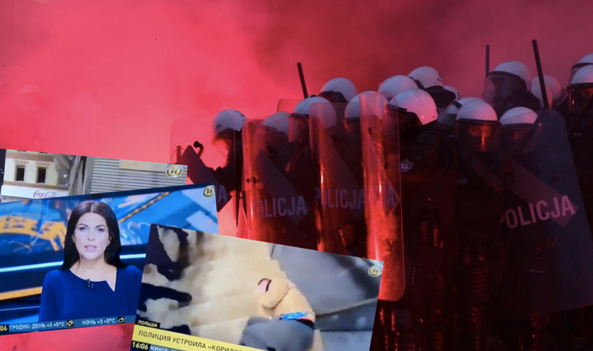 Białoruś: państwowa telewizja straszy obywateli brutalnością policji w Polsce, że niby u nas gorzej