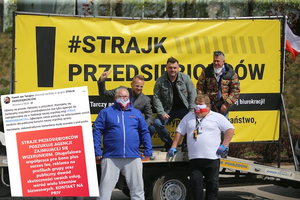 Strajk Przedsiębiorców szuka agencji zajmującej się wizerunkiem "pro bono + succes fee"