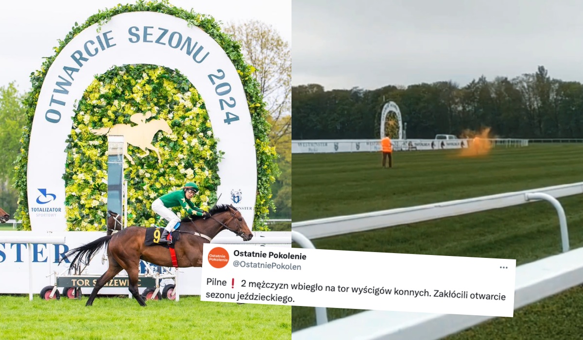 Aktywiści Ostatniego Pokolenia tym razem zakłócili wyścig konny na Służewcu