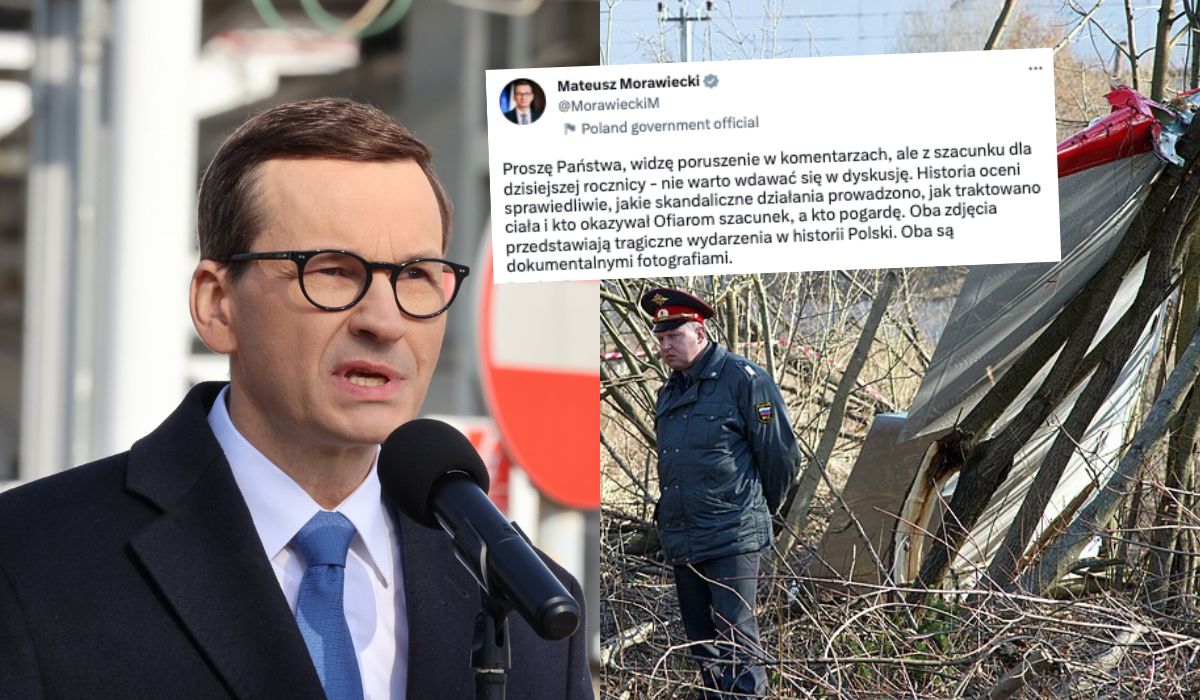 Morawiecki opublikował zdjęcie szczątków ofiar katastrofy smoleńskiej i nie widzi w tym nic złego