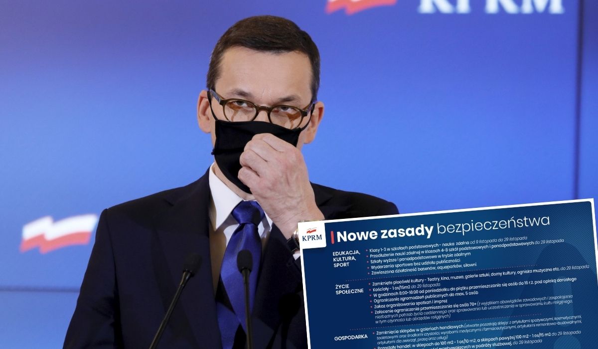 Premier ogłosił nowe obostrzenia: zamknięte kina, teatry i galerie handlowe, nauka zdalna w klasach 1-3