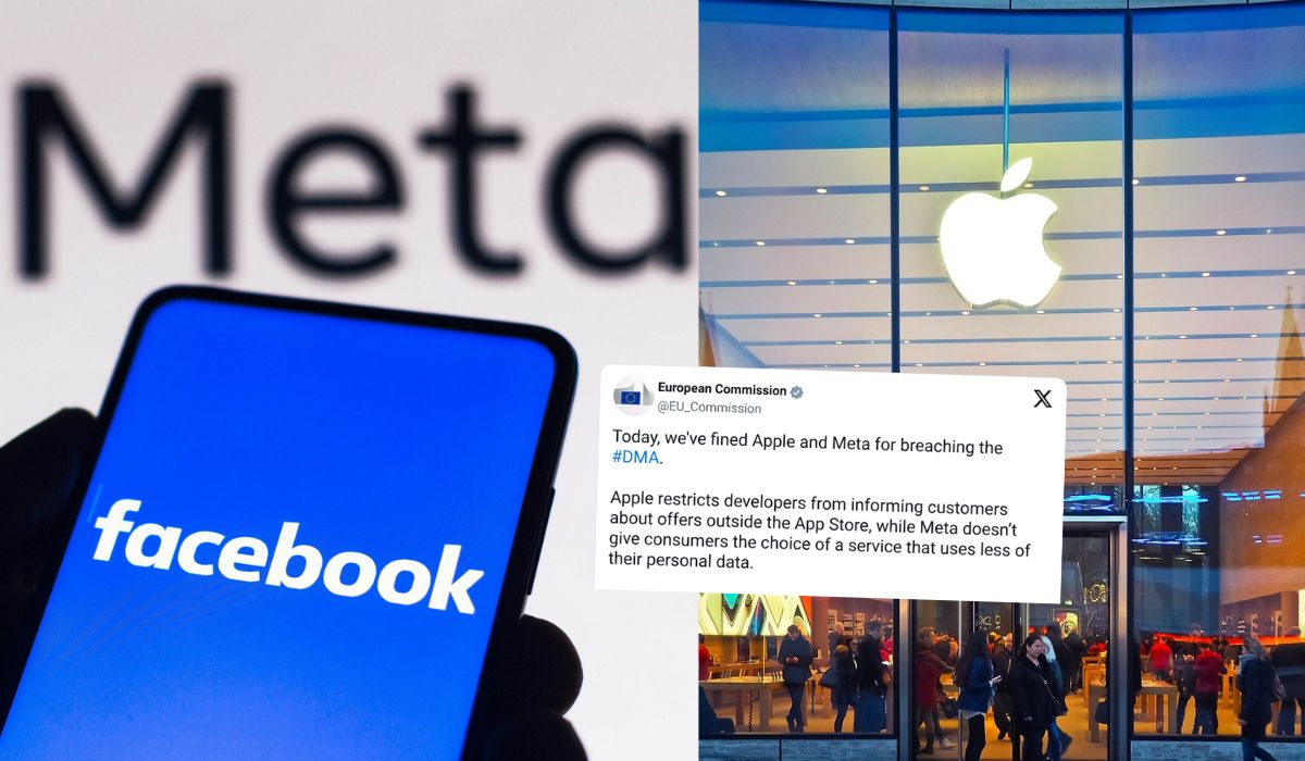 Komisja Europejska nałożyła kary: 500 mln euro dla Apple i 200 mln euro dla Meta
