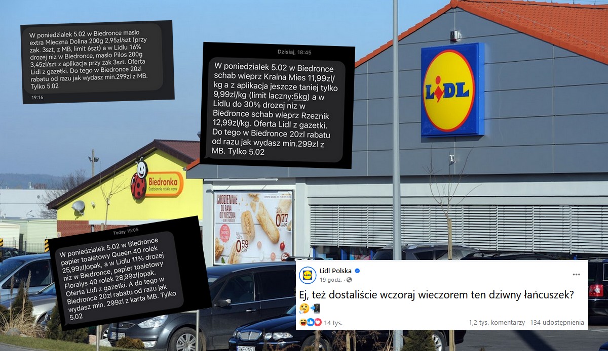 Lidl oficjalnie komentuje brutalne SMS-y Biedronki jako nieprawdziwe i wprowadzające w błąd