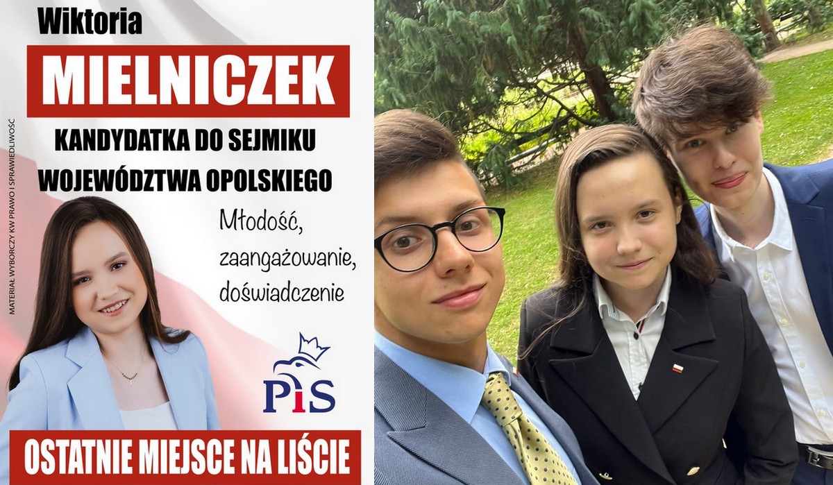 Grafik trochę przesadził z plakatem wyborczym Wiktorii, jednej z tiktokowych aniołków prezesa