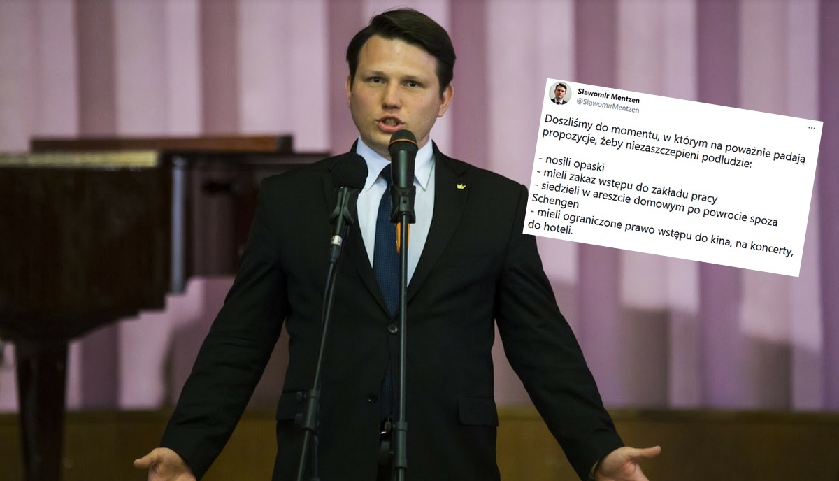 Sławomir Mentzen zaniepokojony obostrzeniami dla osób niezaszczepionych