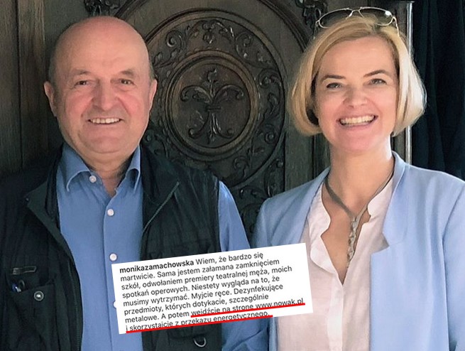 Monika Zamachowska namawia do skorzystania z usług bioenergoterapeuty przez internet, tego co ładował wodę przez telewizor