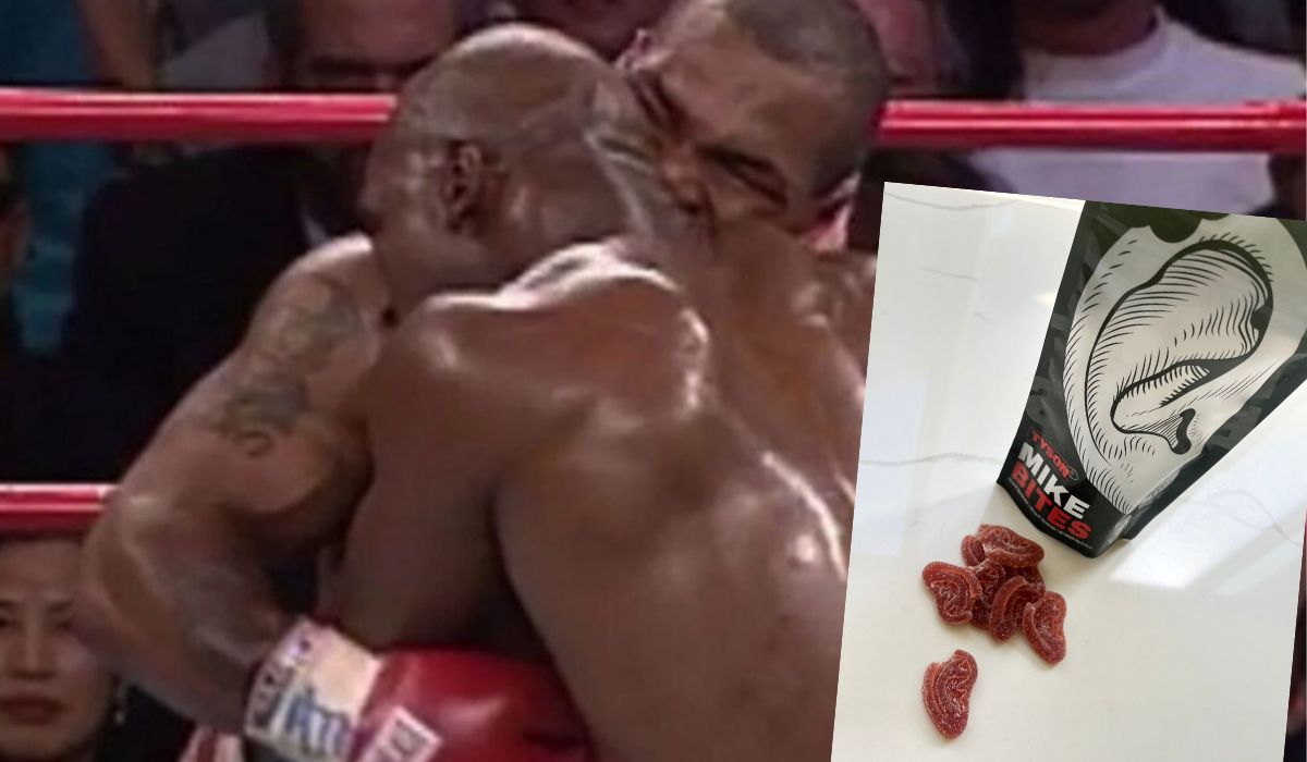 Mike Tyson i gość, któremu odgryzł ucho sprzedają wspólnie żelki w kształcie odgryzionego ucha