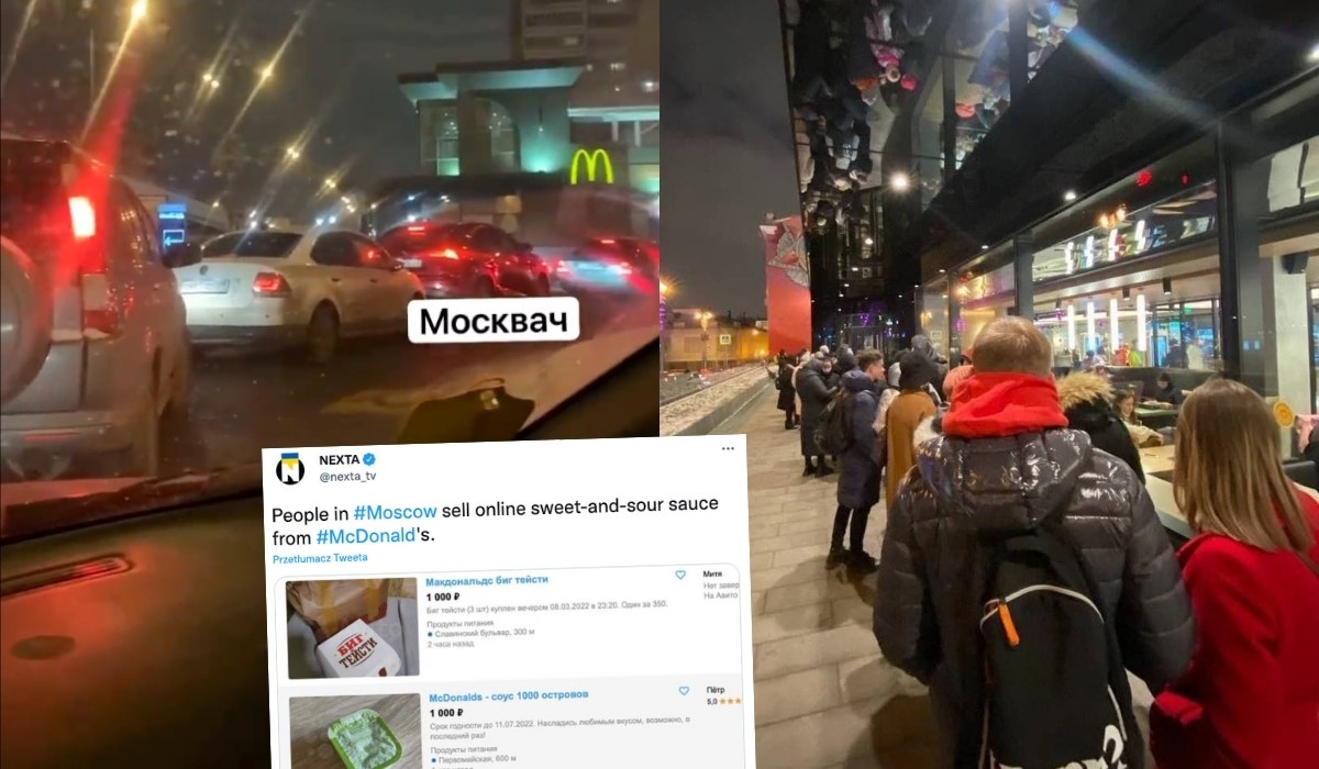 Rosjanie tłumnie ruszyli zjeść ostatniego burgera, bo McDonald's zawiesza działalność w kraju