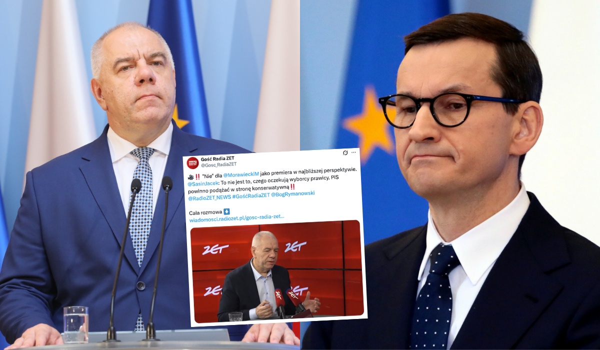 Sasin tłumaczy, że Morawiecki nie powinien być już kandydatem PiS na premiera, bo jest zbyt centrowy