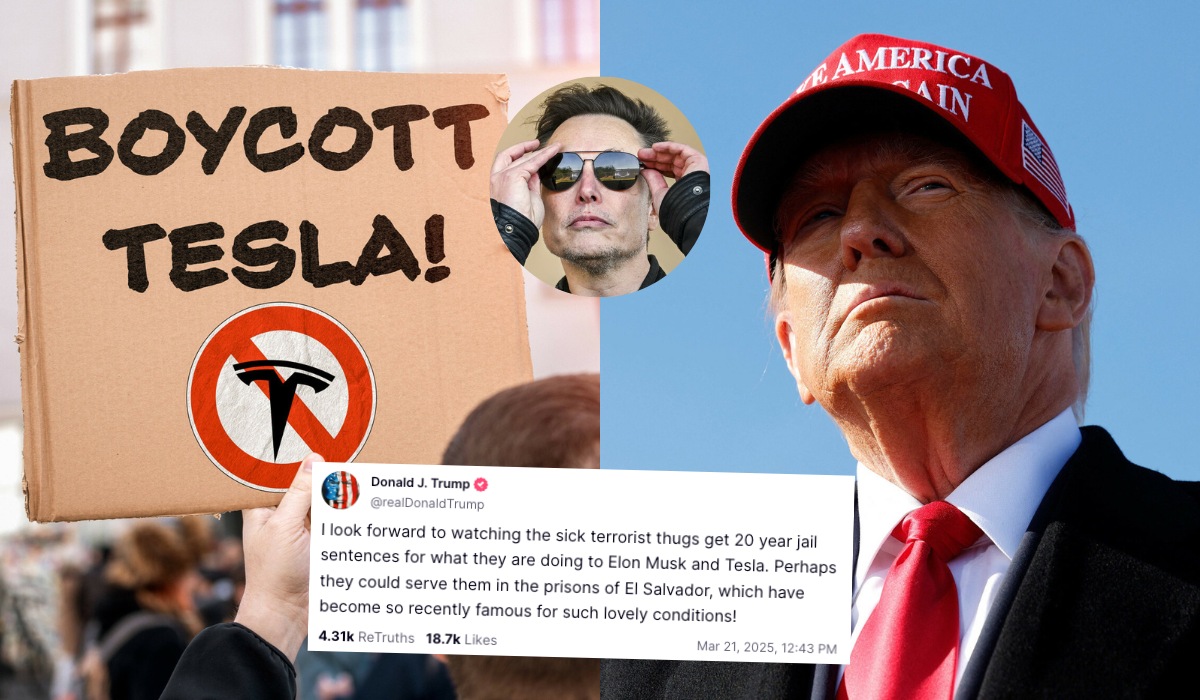 Trump zapowiada dojeżdżanie surowymi wyrokami tych, którzy podnieśli rękę na Teslę