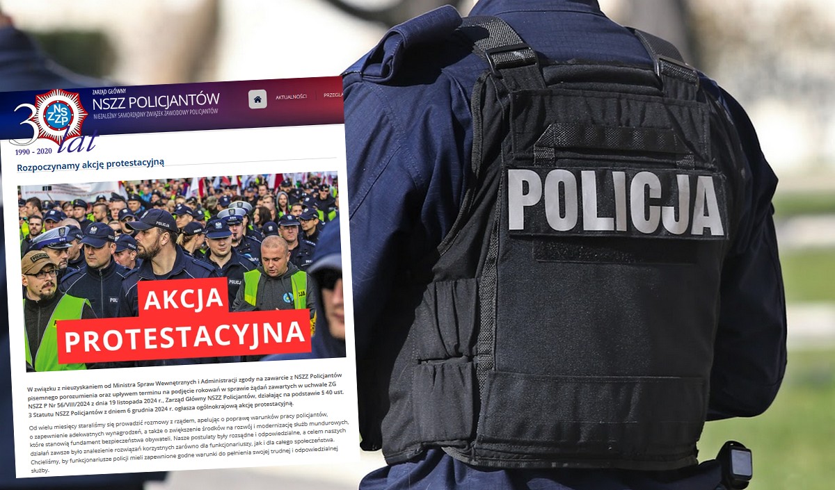 Zarząd NSZZ Policjantów ogłosił ogólnokrajową akcję protestacyjną, dążą do poprawy warunków pracy