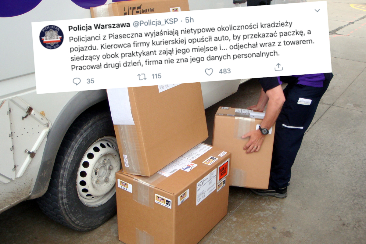 Piaseczno: kurier uciekł z samochodem. Drugi dzień w pracy, nikt nie wie kim jest ani skąd się wziął