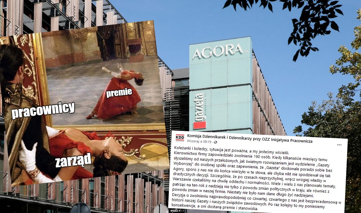 Związkowcy Agory walczą z zarządem: "my poniesiemy konsekwencje, a oni dostaną premie i stanowiska"