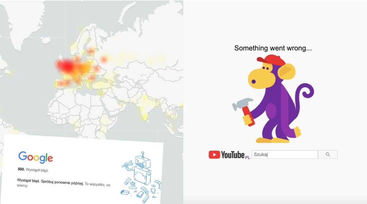 Google zaliczył awarię na wszystkich frontach, od maila, przez dysk po YouTube