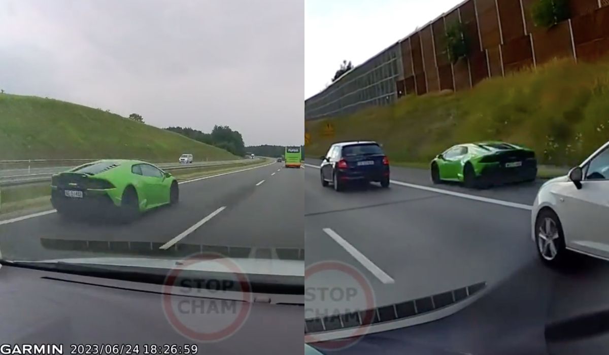 Po polskich ulicach grasuje zielone lambo, które niezbyt przejmuje się przepisami i wnerwia kierowców