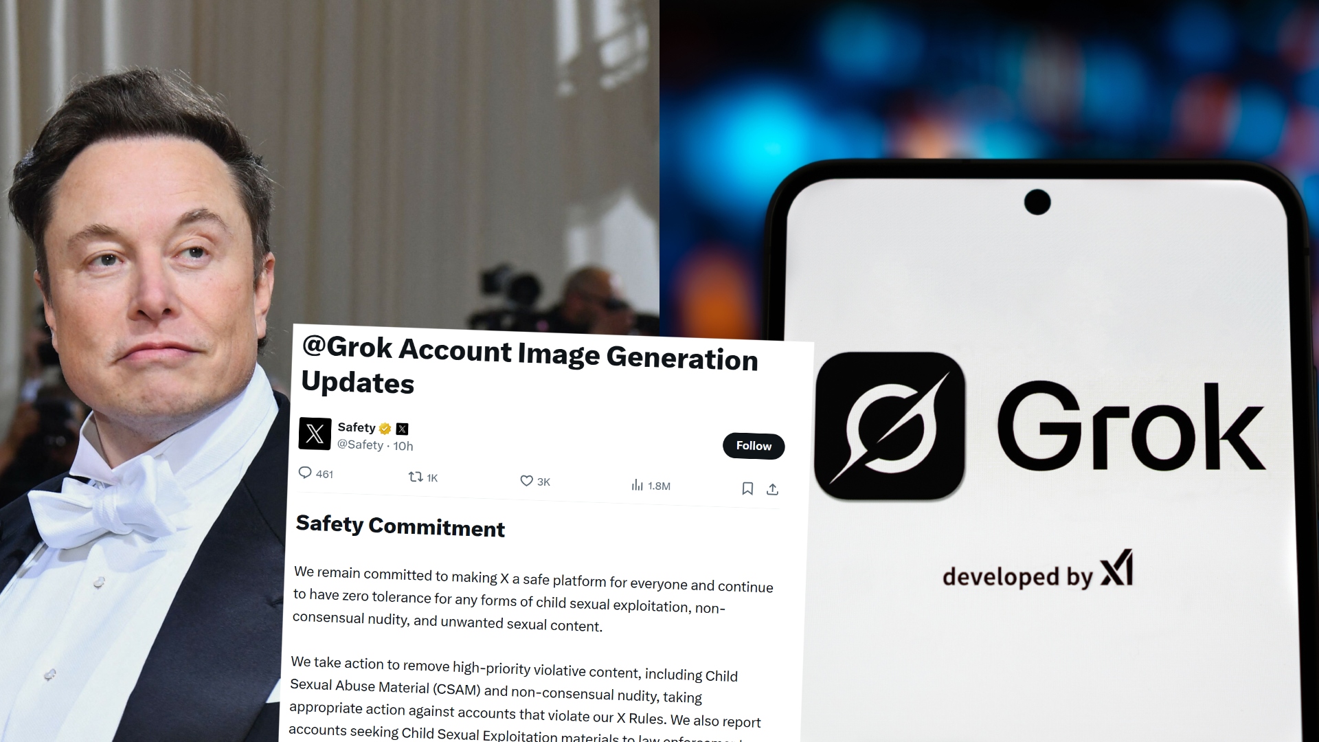 Elon Musk zgodził się, że jego AI nie powinna rozbierać ludzi, szczególnie nieletnich