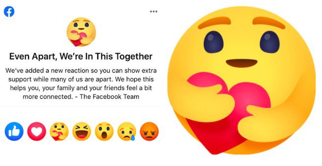 FB wprowadza nową reakcję na "nową normalność", tulenie bezdotykowe