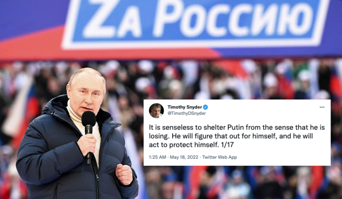 Snyder: nie ma sensu dawać Putinowi sposobu na "wyjście z twarzą", bo i tak sobie takie wymyśli