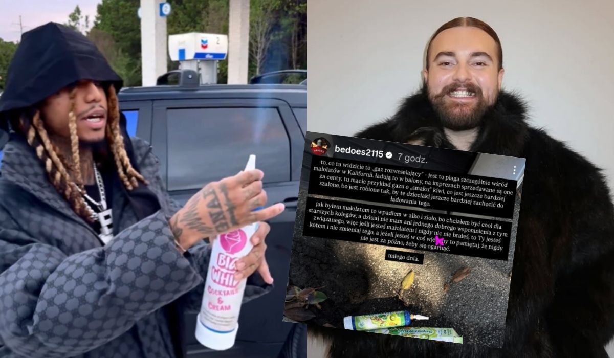 Bedoes ostrzega przed gazem rozweselającym, używką, która stała się bardzo popularna za granicą