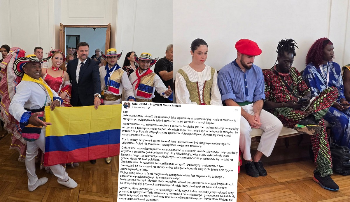 Prezydent Zamościa o wyzywaniu zagranicznych artystów, wini polityków nakręcających panikę w kraju