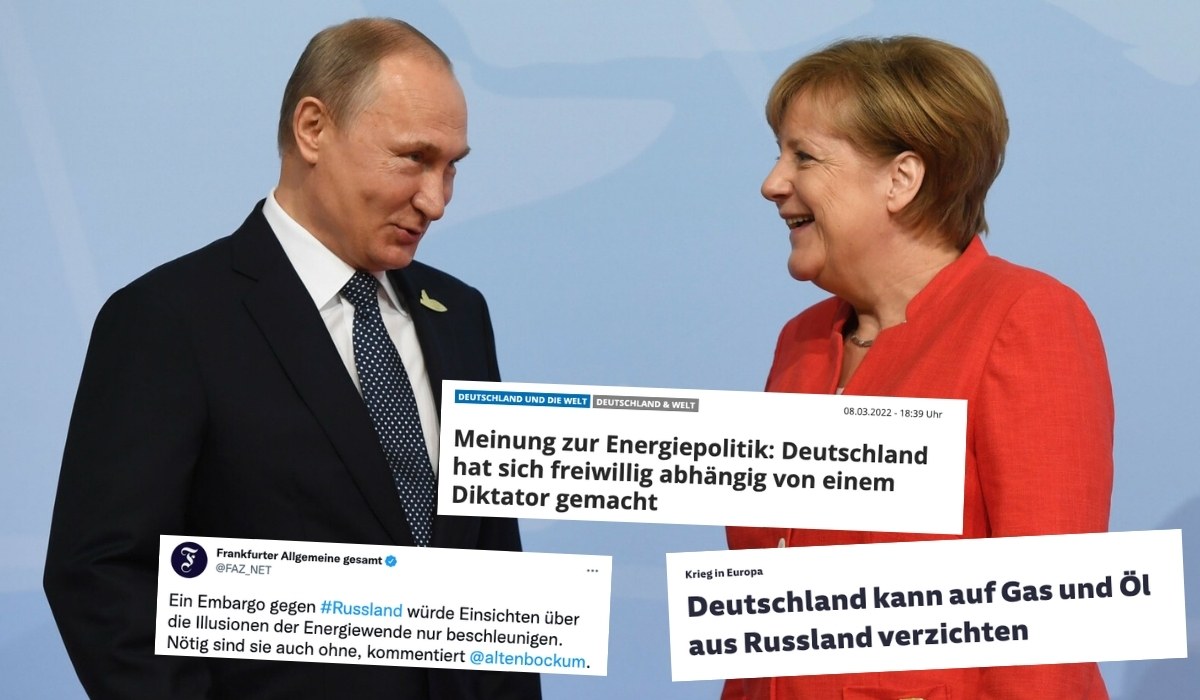 Niemiecka prasa głośno o tym, że niemieccy politycy pomogli Putinowi zbudować pozycję i sfinansować wojnę