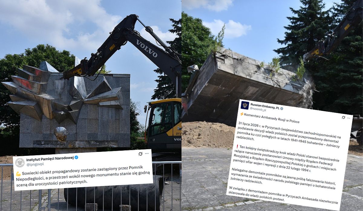 Ambasada Rosji w Polsce z oburzeniem przyjęła demontaż pomnika upamiętniającego żołnierzy Armii Czerwonej w Pyrzycach