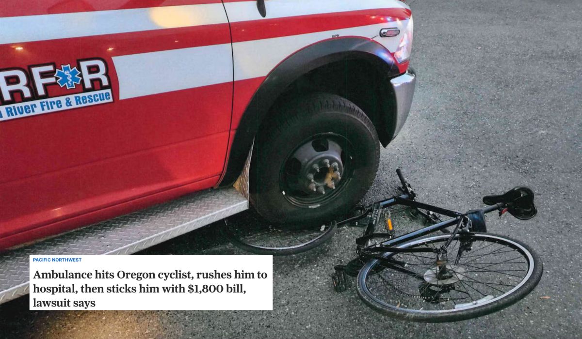 USA: ambulans potrącił rowerzystę, zawiózł do szpitala i wystawił rachunek na 1800 dolarów