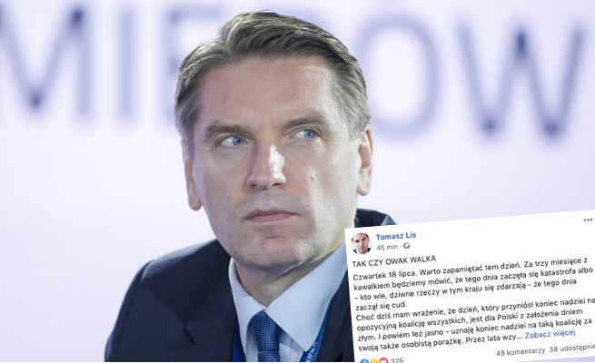 Tomasz Lis: koniec nadziei na koalicję uważam za osobistą porażkę