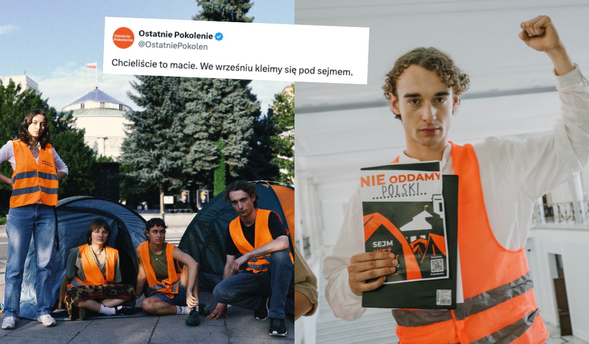 Aktywiści Ostatniego Pokolenia zapowiedzieli wielką okupację Sejmu od 26 września
