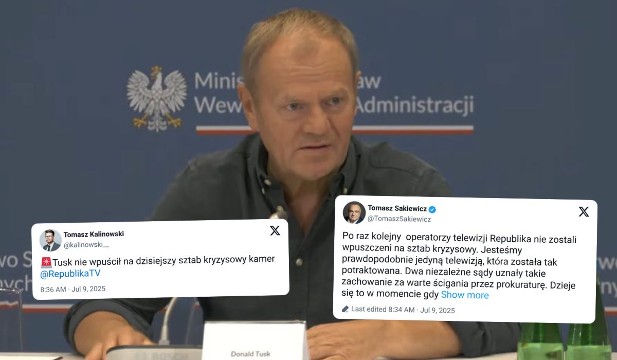 TV Republika skarży się, że Donald Tusk nie wpuścił jej na posiedzenie sztabu kryzysowego