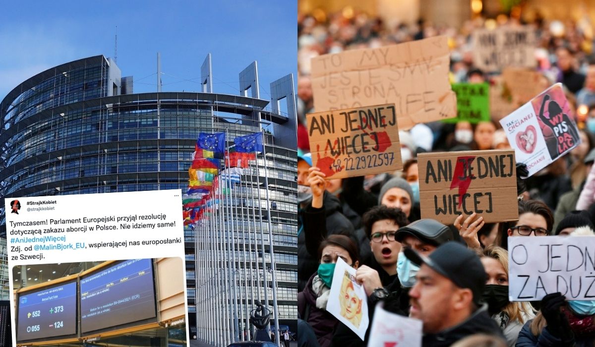 PE przyjął rezolucję, czyli taką niezobowiązującą opinię, że ograniczanie prawa do aborcji w Polsce jest groźne dla kobiet