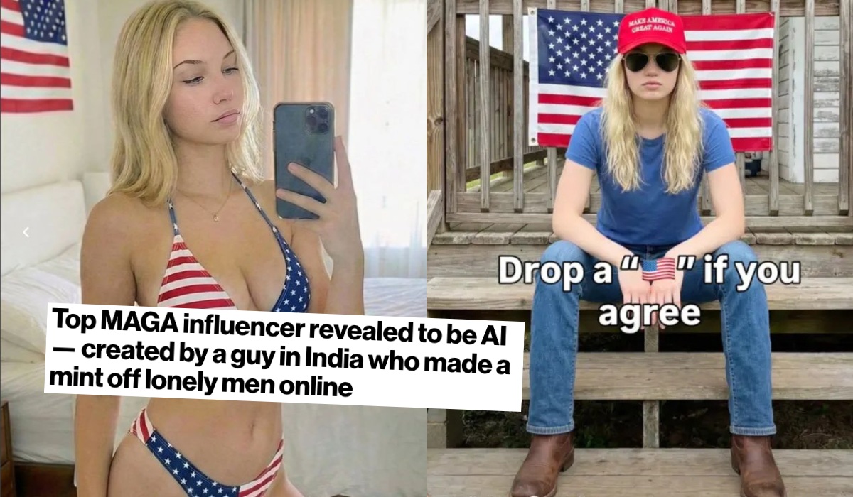 Okazało się, że jedna z influencerek MAGA została wygenerowana w AI przez 22-letniego studenta medycyny z Indii