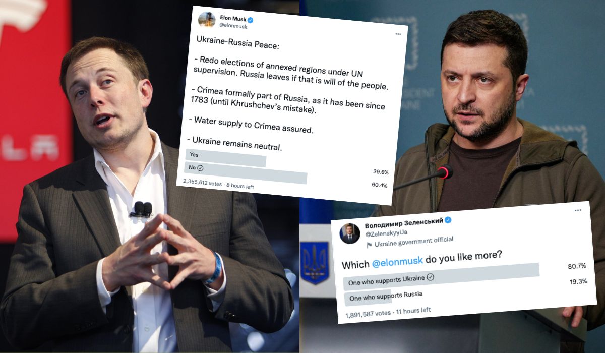 Elon Musk proponuje rozbiór Ukrainy i ustępstwa wobec Rosji, Zełenski mu odpowiada