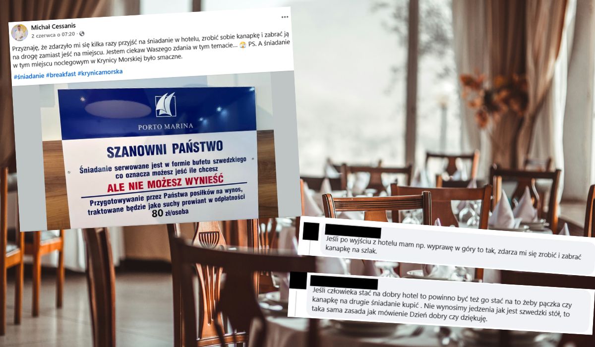 Hotel wprowadził kary za wynoszenie darmowego jedzenia, pół Polski jest urażone