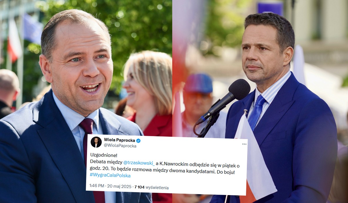 Podano szczegóły debaty, Nawrocki i Trzaskowski zmierzą się w piątek, nie będzie pytań dziennikarzy