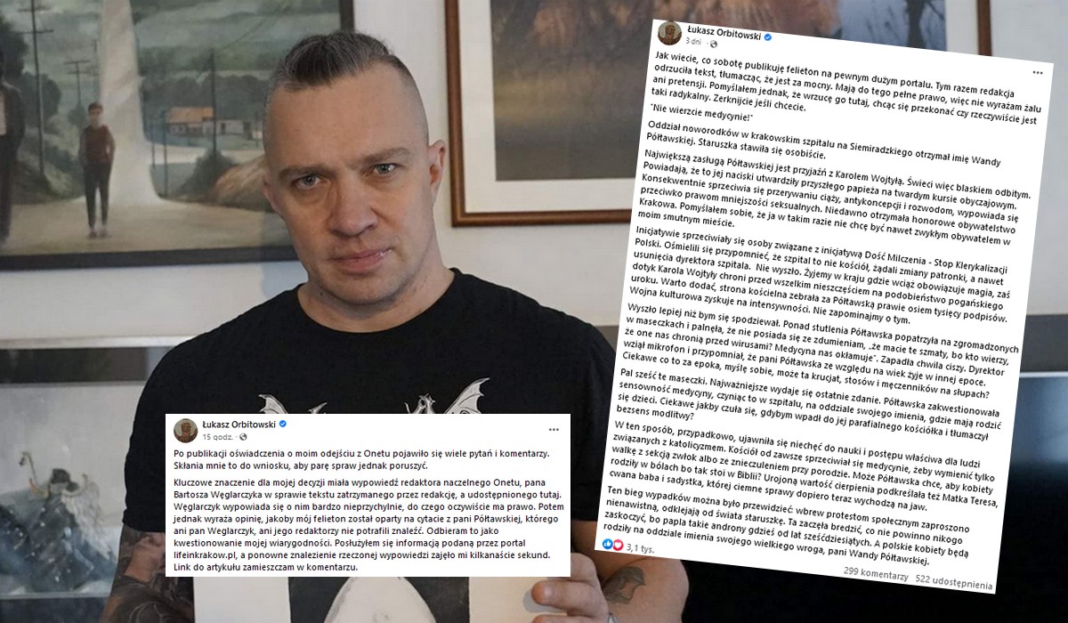 Orbitowski odchodzi z Onetu po odrzuceniu jego felietonu o przyjaciółce Jana Pawła II