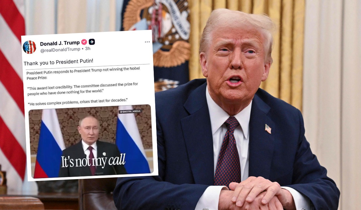 Donald Trump podziękował Putinowi za krytykę Komitetu Noblowskiego
