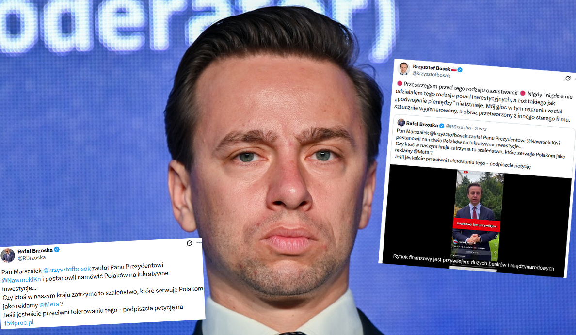 Krzysztof Bosak ostrzega przed fejkami, w których ktoś używa jego wizerunku i zachęca do pomnażania pieniędzy