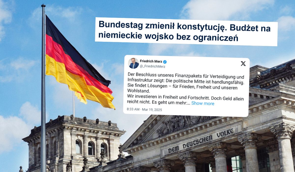 Niemcy: Bundestag zagłosował za zmianą konstytucji tak, żeby wydatki na wojsko właściwie nie miały limitów