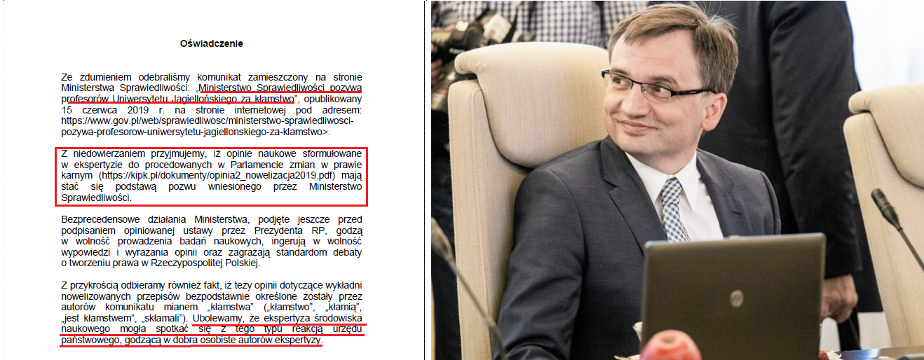 Ministerstwo Sprawiedliwości pozywa prawników za nieprzychylną ekspertyzę